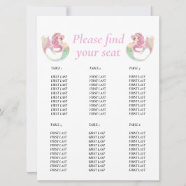 Convite Gráfico de mesa de chá de bebê sereia rosa