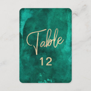 Convite Gráfico de Número de Mesa em Aquarela Verde Esmera