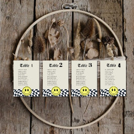 Convite Gráfico de número de mesa xadrez preto e branco re