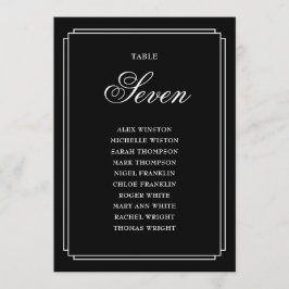Convite Gráfico de Números de Tabelas de Deco Preto e Bran