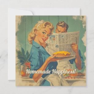 Convite Gráfico de Pizza e Papel Retro