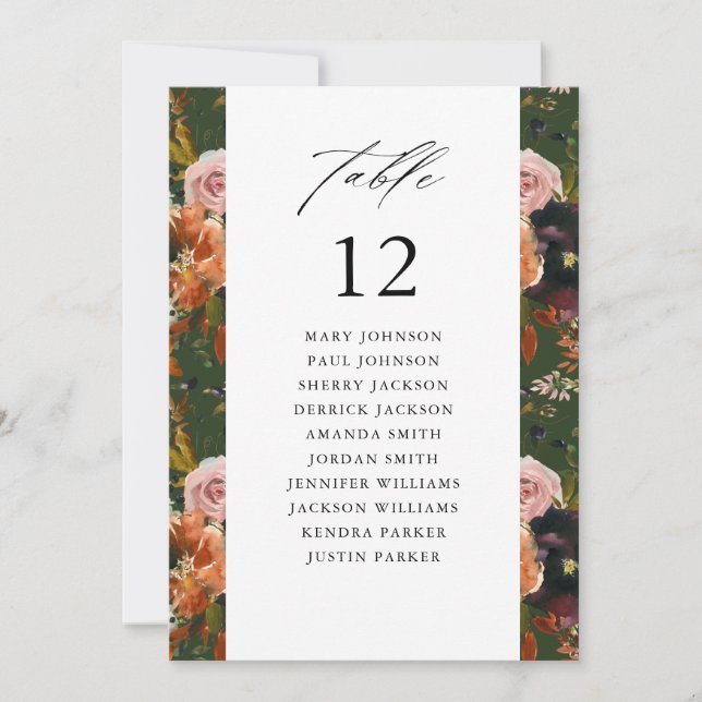 Convite Gráfico de Sentos do Número de Mesa Roxo-Dourado,  (Frente)