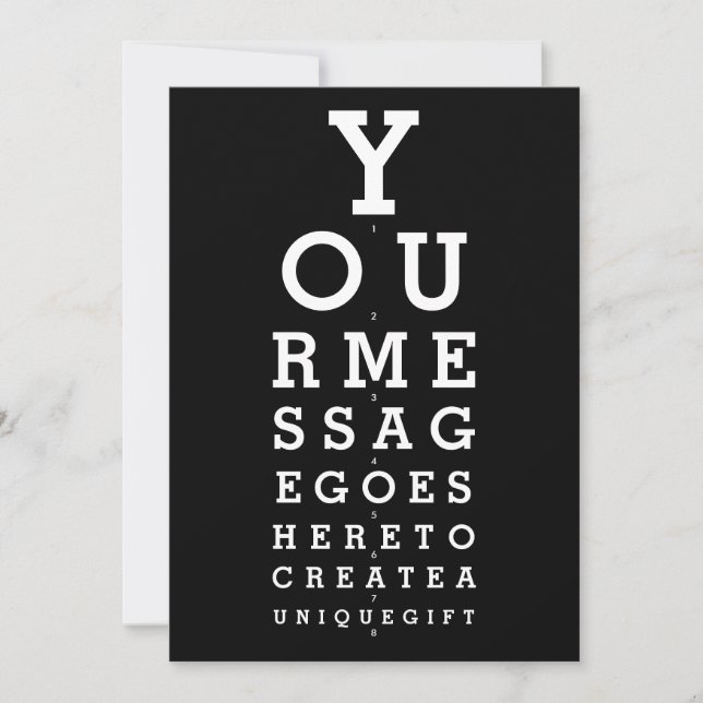 Convite Gráfico de Teste de Visão Personalizado Mensagem D (Frente)