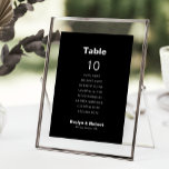 Convite Gráfico Formal de Casamento Negro 10 Mesa<br><div class="desc">Este cartão de 10 assentos da mesa negra formal é perfeito para um casamento rústico. O design apresenta uma bela fonte em um fundo preto para embelezar seu evento. A placa impressão verso (frente e verso).</div>