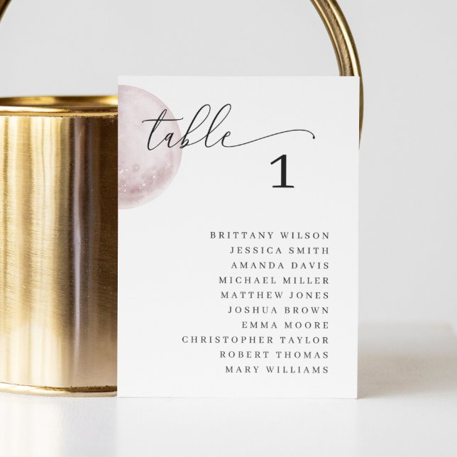 Convite Gráfico Místico De Lua Rosa. Casamento elegante (Criador carregado)