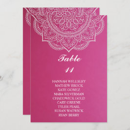 Convite Gráfico Sentado de Casamento de Paisley Rosa Elega