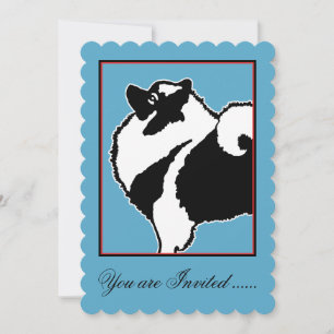 Convite Gráficos Keeshond - Arte de Cachorro Original