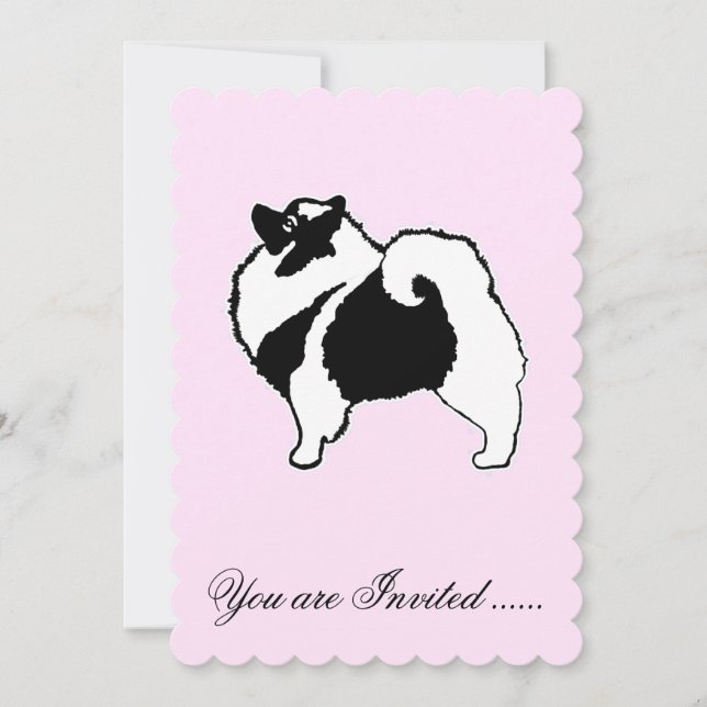 Convite Gráficos Keeshond - Arte de Cachorro Original (Frente)