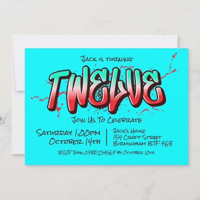 Convite Grafite Brilhante Doze (Frente)