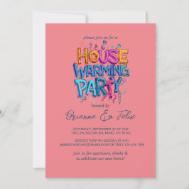 Convite Grafite Estilo House Chic Warming Party