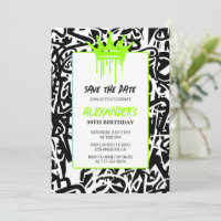 Grafite Preto Verde Aniversário de 30 anos Salve a