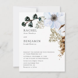 Convite Grama das Pampas Elegante Casamento Floral Boho 