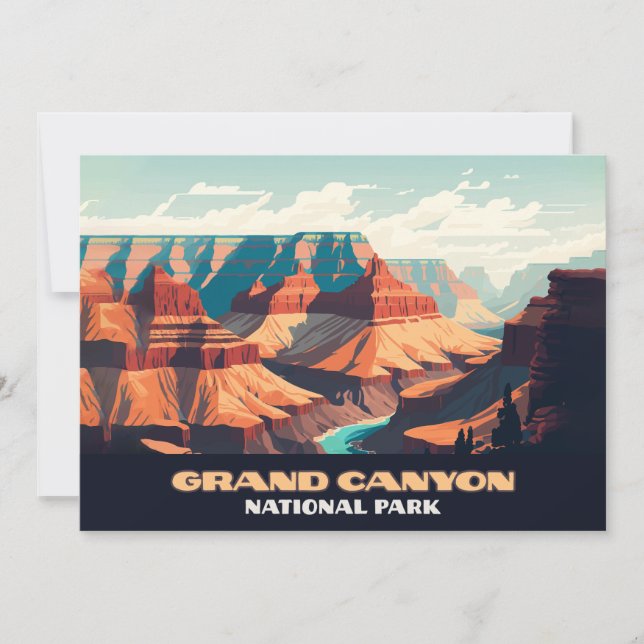 Convite Grand Canyon National Park Arizona Retro (Frente)