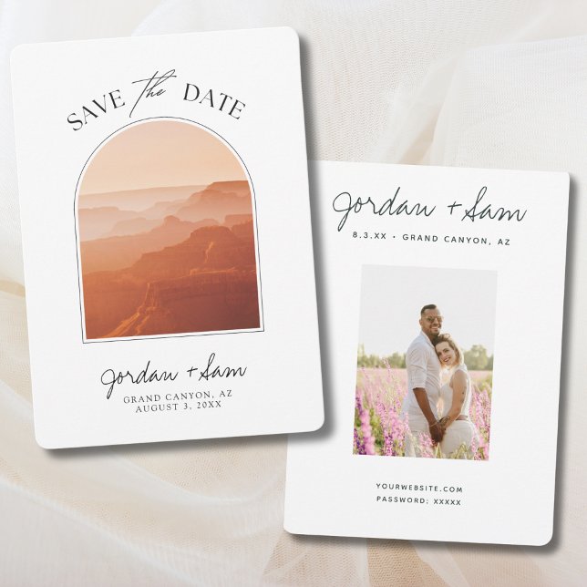 Convite Grand Canyon Sunset Wedding Salvar Data (Grand Canyon Save the Date National Park Wedding Idea
)