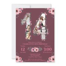 Grande 14 Birthday Rapariga Fotografia Collage Flo