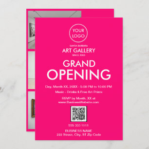 Convite Grande abertura - Código QR do logotipo comercial