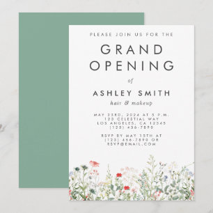 Convite Grande Abertura de Prado de Flor Selvagem