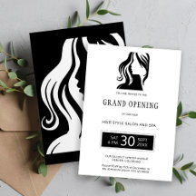 Grande abertura do salão branco preto elegante