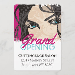 Convite Grande abertura do salão de beleza de cabelos esti