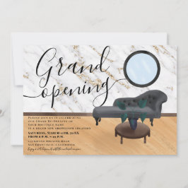 Convite Grande abertura do salão de beleza de ouro moderno