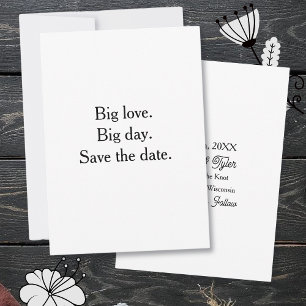Convite Grande amor. Grande dia. Salve a data.