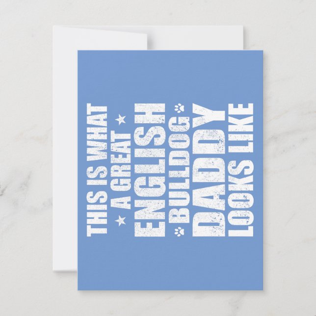 Convite Grande cão pai Bulldog Inglês proprietário  (Frente)