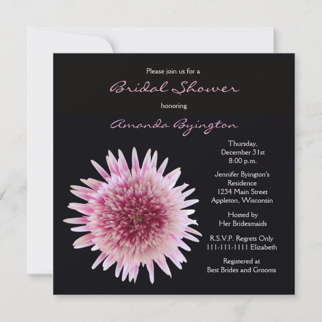 Convite Grande Chá de panela - Gerbera (Frente)