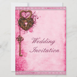 Convite Grande Coração Romântica Bloqueada e Casamento-Cha