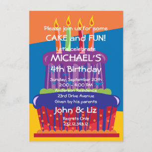 Convite grande do bolo de aniversário dos rapazes