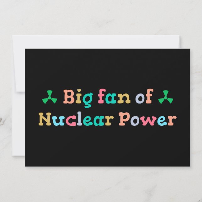 Convite Grande fã da energia nuclear (Frente)