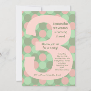 Convite Grande festa de aniversário de 3 anos da garota n