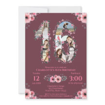 Grande Flor Rosa Cor-de-Rosa do 16.º Aniversário