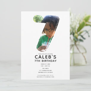 Convite Grande Número 7 SETE Foto 7º Aniversário