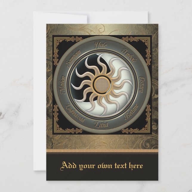 Convite grande para o Sun e a Moon Pagan Wheel (Frente)