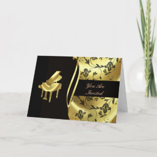 Convite Grande Piano para Ouro Elegante