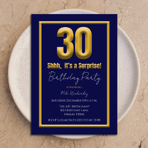 Convite Grande Surpresa de 30 Anos Festa de Aniversário Az