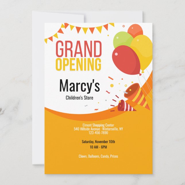 Convite Grandes Balões de Abertura (Frente)