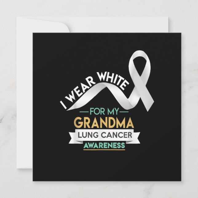 Convite Grandma Lung Cancer Shirt White Ribbon Awareness M (Frente)