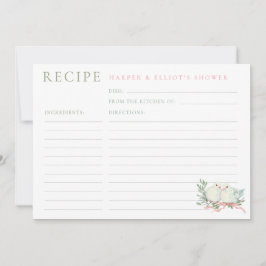 Convite Grandmillenial Love Birds Shower Recipe Card