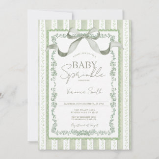 Convite Grandmillenial Sage Botanical Baby Sprinkle 