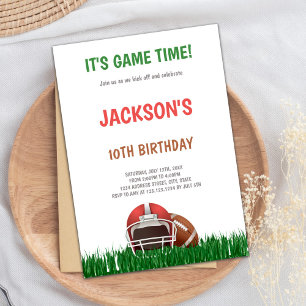Convite Grass Green Football Birthday Invitations