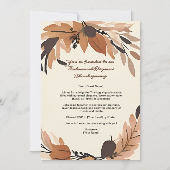 Convite Gratidão Minimalista Wreath (Frente)