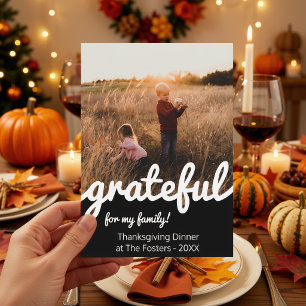 Convite Gratidão Por Minha Família Foto Personalizada Dia