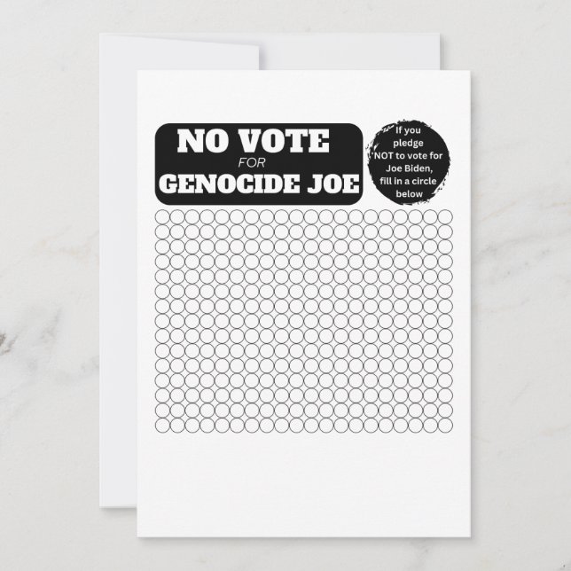 Convite GRATUITA PALESTINA - Sem Voto para o Genocídio Joe (Frente)
