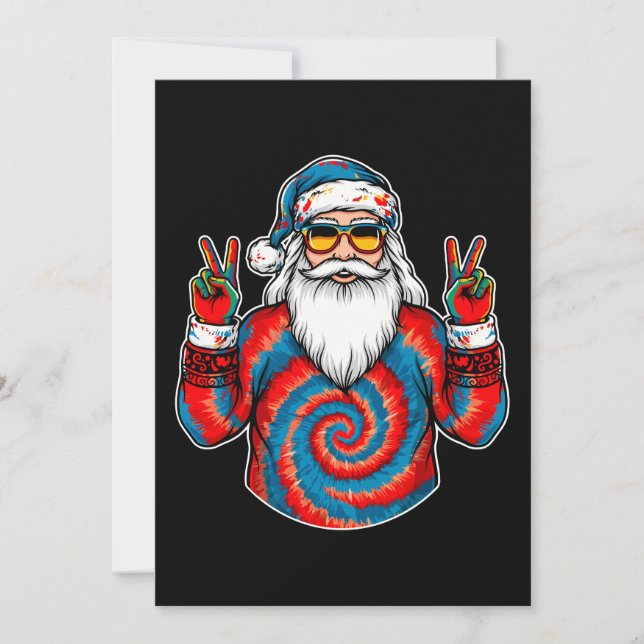 Convite Gravata de Natal Dye Santa Óculos de Sol Sinal de  (Frente)
