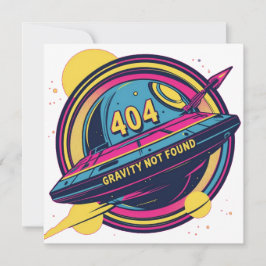 Convite Gravidade 404 Não Encontrada - Arte Pop de Espaço