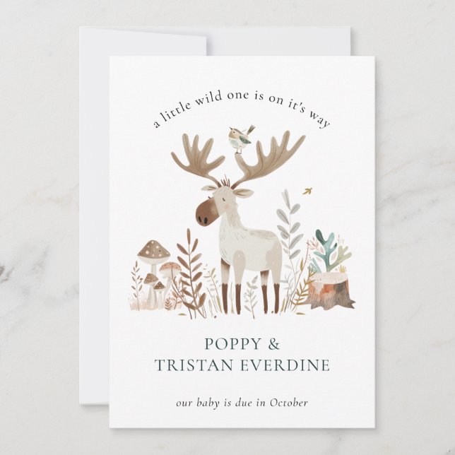 Convite Gravidez de Animais Selvagens de Florestas (Frente)