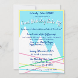 Convite Great Birthday Bake Off Invitation | Yellow Border
