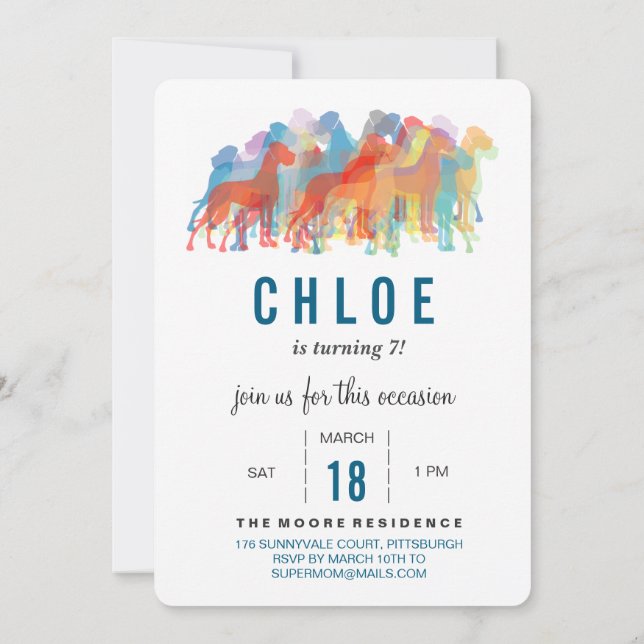 Convite Great Dane Birthday Invitation (Verso)