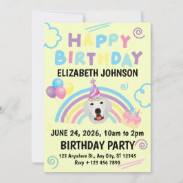 Convite Great Pyrenees Birthday Invitation Yellow